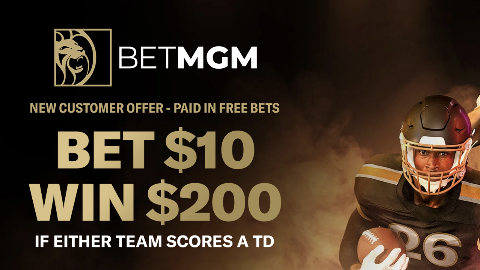 BetMGM bet $10 win $200 NFL offer