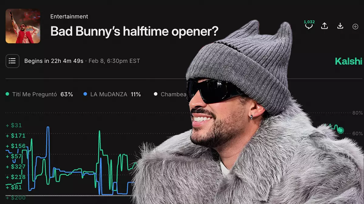 Tití Me Preguntó or Chambea? Kalshi traders have spent $25M+ on Bad Bunny’s halftime opener