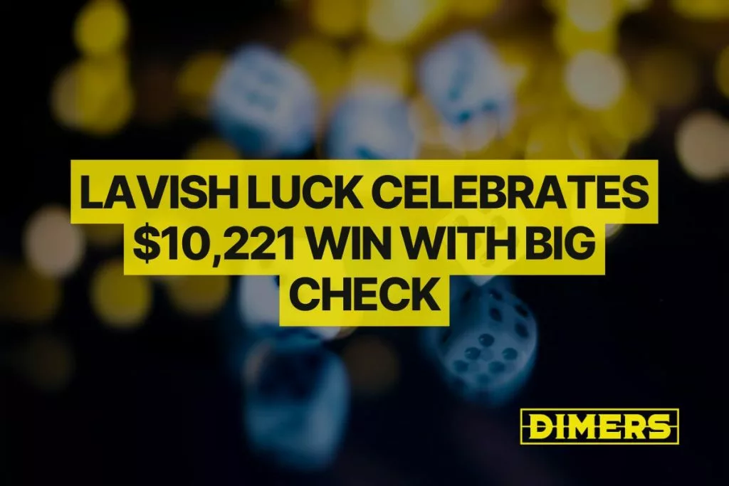 Lavish Luck Celebrates $10,221 Win With Big Check