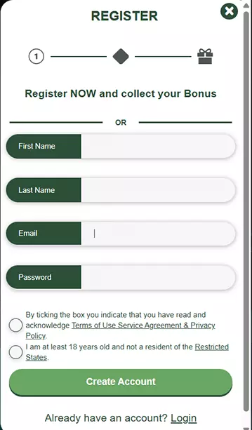 Lonestar Sign up form